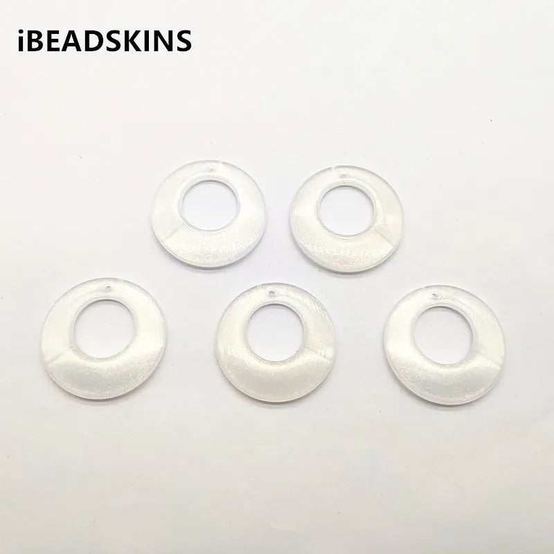 150pcs 38mm Clear Acrylic Glitter Round Beads for DIY Jewelry Making