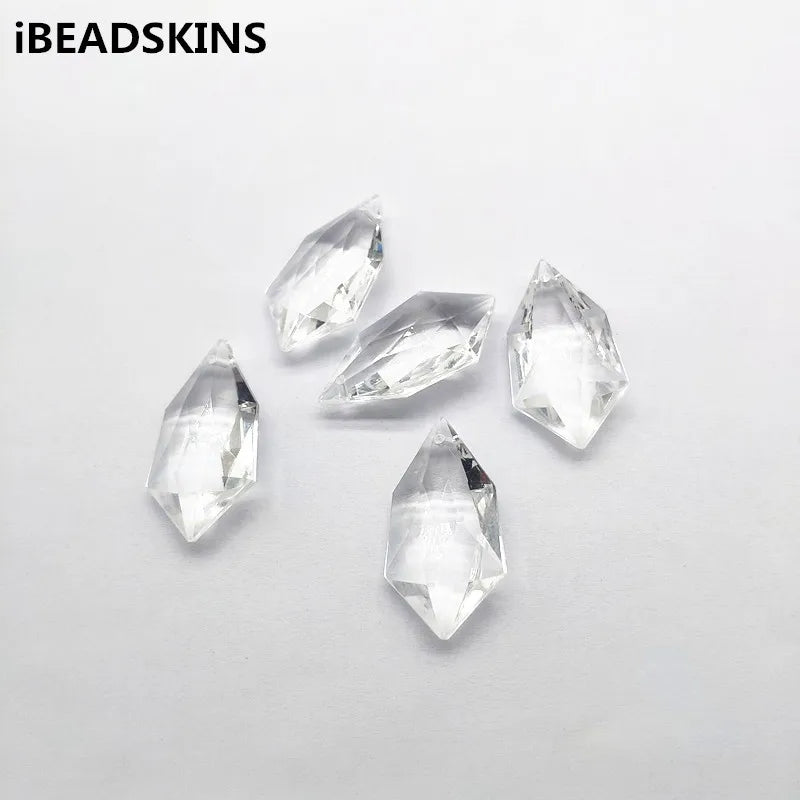 Clear Acrylic Faceted Drop-shape Beads 38x21mm 132pcs