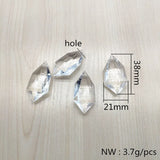 Clear Acrylic Faceted Drop-shape Beads 38x21mm 132pcs
