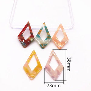 Acetic Acid Rhombus Charms for Earrings - 50pcs/lot