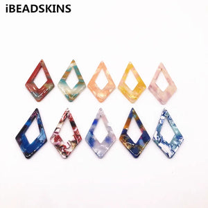 Acetic Acid Rhombus Charms for Earrings - 50pcs/lot