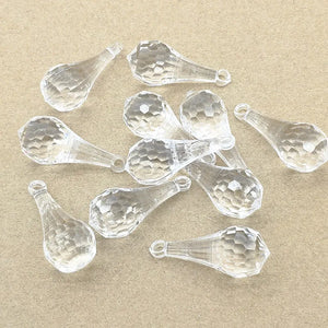 130pcs Clear Faceted Drop Shape Beads for DIY Jewelry Making