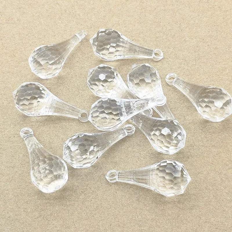 130pcs Clear Faceted Drop Shape Beads for DIY Jewelry Making