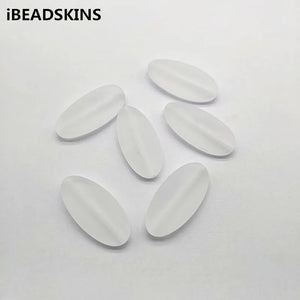 140pcs Clear Frosted Oval Shape Beads for Jewelry Making DIY