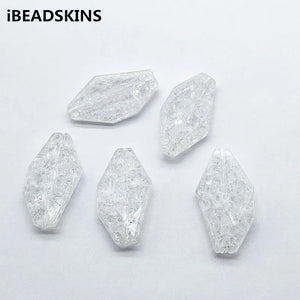 Acrylic Clear Crack Irregular Beads for Earrings - 100pcs
