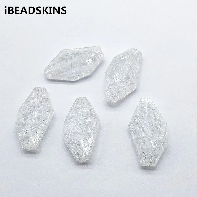 Acrylic Clear Crack Irregular Beads for Earrings - 100pcs
