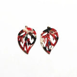 50pcs Acetic Acid Leaves Charms for Earrings, Jewelry Findings