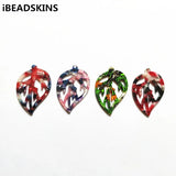 50pcs Acetic Acid Leaves Charms for Earrings, Jewelry Findings