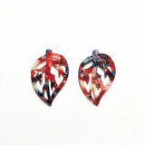 50pcs Acetic Acid Leaves Charms for Earrings, Jewelry Findings