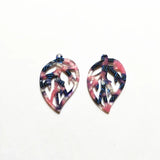 50pcs Acetic Acid Leaves Charms for Earrings, Jewelry Findings