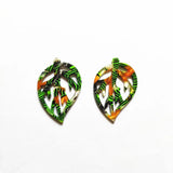 50pcs Acetic Acid Leaves Charms for Earrings, Jewelry Findings
