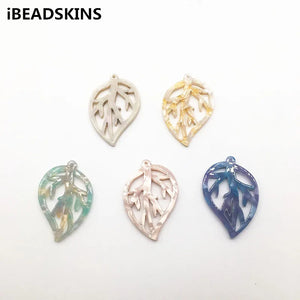 Acetic Acid Leaf Charms for Earrings - 50pcs/lot