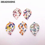 50pcs/lot Acetic Acid Leaf Charms for Earrings - Jewelry Making Accessories