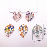 50pcs/lot Acetic Acid Leaf Charms for Earrings - Jewelry Making Accessories