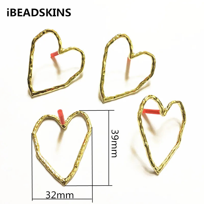 Zinc alloy heart shape Stud earring/earrings accessories for Jewelry DIY making