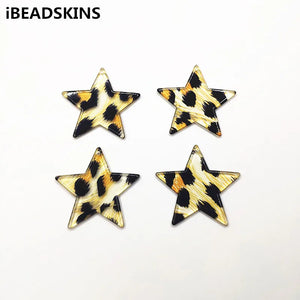 100pcs Leopard Print Star Charm for Earrings - Jewelry Supplies