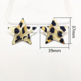 100pcs Leopard Print Star Charm for Earrings - Jewelry Supplies