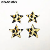 100pcs Leopard Print Star Charm for Earrings - Jewelry Supplies