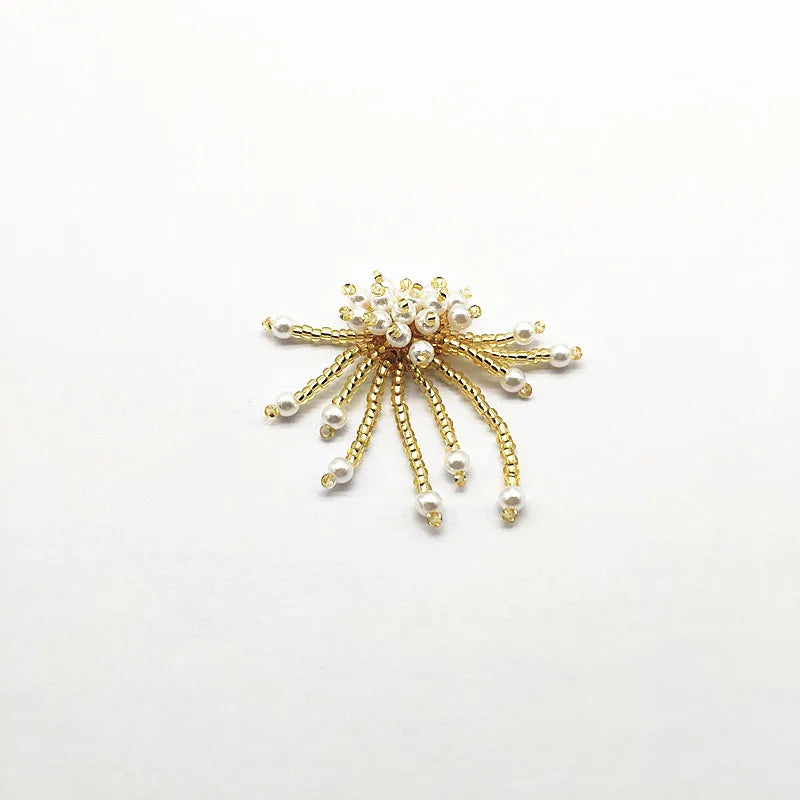 Hand Weave Mini Glass Pearls Charm for Earrings DIY