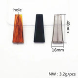 Acrylic Trapezoidal Beads 40x16mm 150pcs Clear Jewelry Making