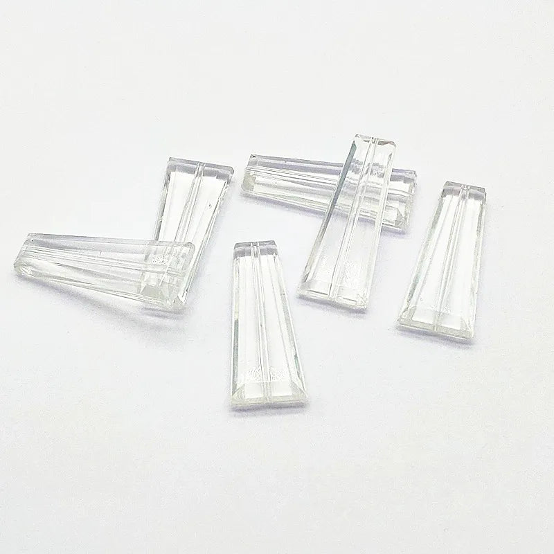 Acrylic Trapezoidal Beads 40x16mm 150pcs Clear Jewelry Making