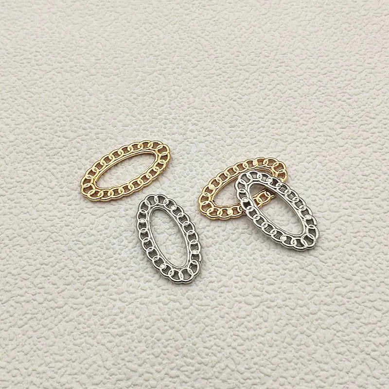 Acrylic Oval-shape UV Plating Beads for Earrings Jewelry DIY