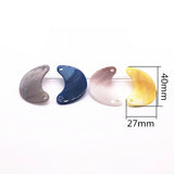 Acrylic Moon-Shaped Earring Charms, 40x27mm, 50pcs