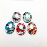 50pcs Acetic Acid Oval Charms for Earrings/Jewelry Making