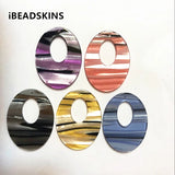 Acrylic Stripe Oval-Shape Charms for Earring DIY 50pcs