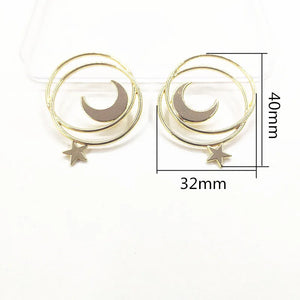 40x32mm Zinc Round Shape Earring Charms - 50pcs