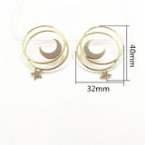 40x32mm Zinc Round Shape Earring Charms - 50pcs
