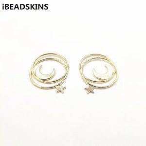 40x32mm Zinc Round Shape Earring Charms - 50pcs