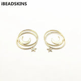 40x32mm Zinc Round Shape Earring Charms - 50pcs