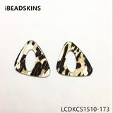 Acrylic Marble Triangle Charms for Stud Earring 50pcs