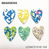 50pcs Acetic Acid Heart Charms for Earring DIY
