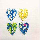 50pcs Acetic Acid Heart Charms for Earring DIY
