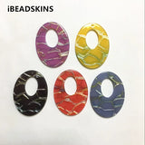 Acrylic Stripe Oval-Shape Charms for Earrings DIY 50pcs