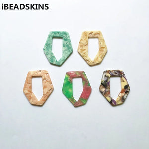 Hexagon Acetic Acid Charm for Earrings DIY - 50pcs
