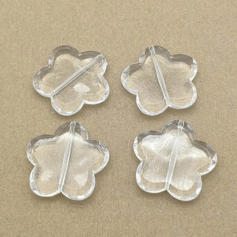 Clear Flower Shape Bead for Necklace Earring DIY Parts Jewelry Findings