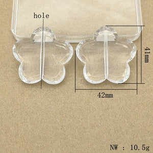 Clear Flower Shape Bead for Necklace Earring DIY Parts Jewelry Findings