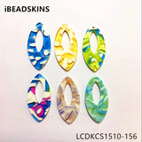 50pcs Oval-Shape Marble Texture Charms for Earring/Jewelry DIY