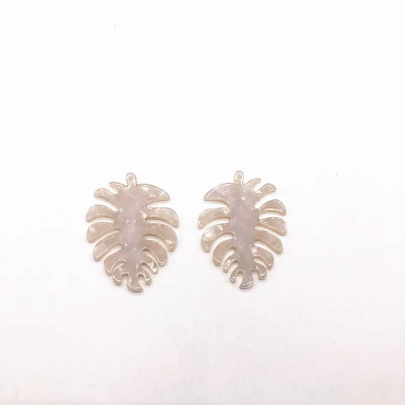 50pcs Acetic Acid Feather Shape Charm for Earrings DIY