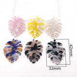 50pcs Acetic Acid Feather Shape Charm for Earrings DIY