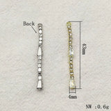 43x4mm 100pcs CZ Rhinestone Claw Chain Charm Earring DIY Making Part