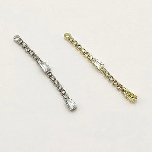 43x4mm 100pcs CZ Rhinestone Claw Chain Charm Earring DIY Making Part