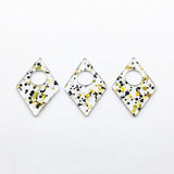 44x30mm Rhombus Charm with Sequins, 100pcs for DIY Jewelry/Earrings