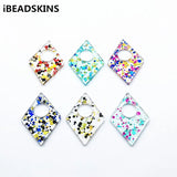44x30mm Rhombus Charm with Sequins, 100pcs for DIY Jewelry/Earrings