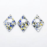 44x30mm Rhombus Charm with Sequins, 100pcs for DIY Jewelry/Earrings
