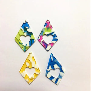 50pcs Acetic Acid Marble Triangle Charms for Earring DIY