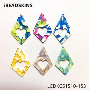 50pcs Acetic Acid Marble Triangle Charms for Earring DIY